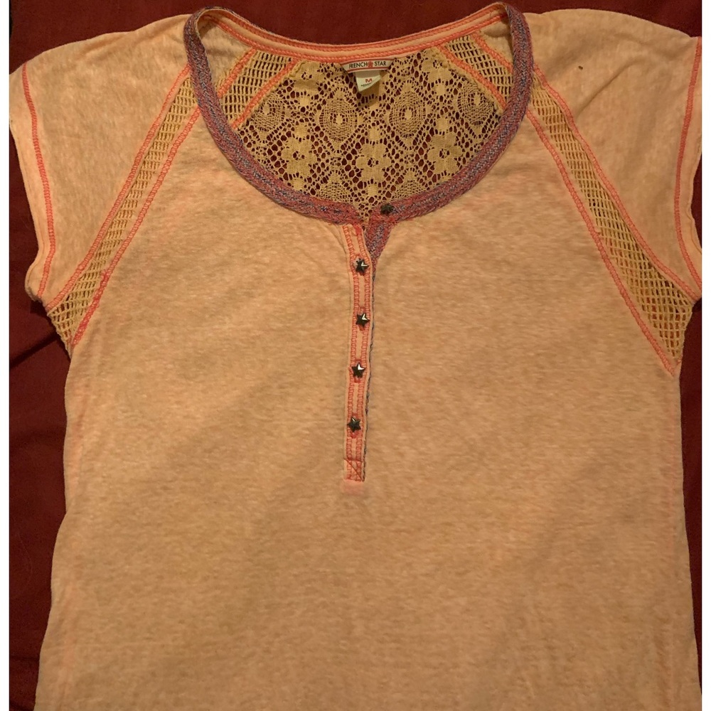 ❤️3/$20 French Star short sleeved cotton top